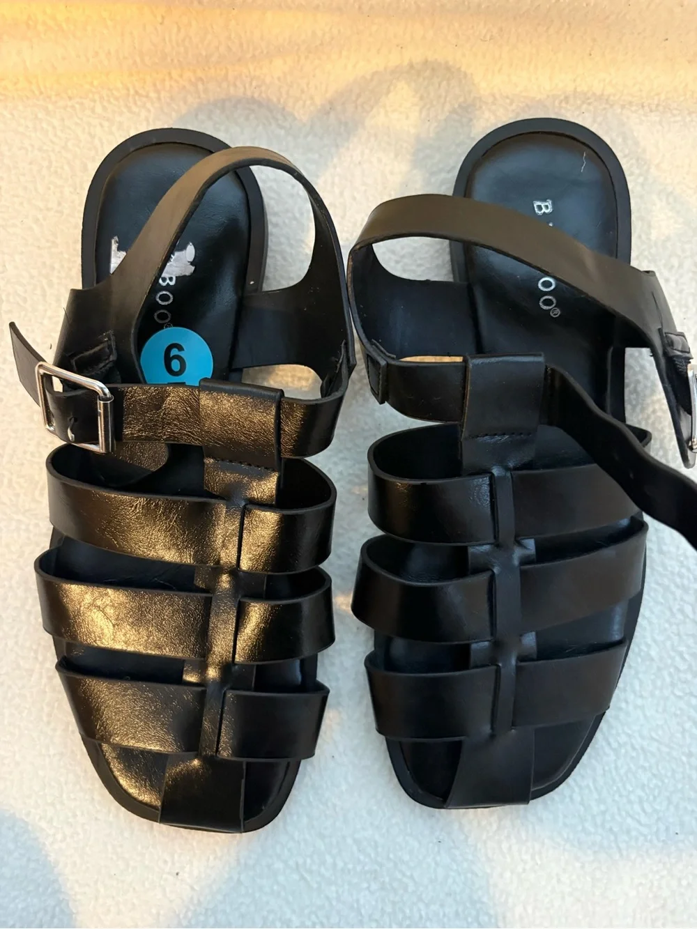 BAMBOO Black Woven Slingback Sandals